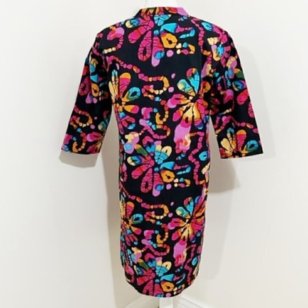 KikiSol Dress Tunic Cover-Up Colorful Floral Cotton - Picture 3 of 4